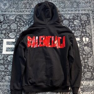 Balenciaga Men's Hoodie in Black and Red